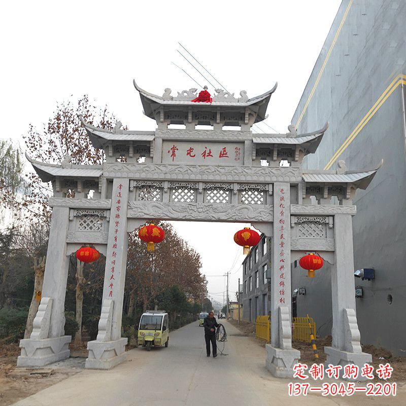 宁波社区石雕牌坊传承中国传统文化