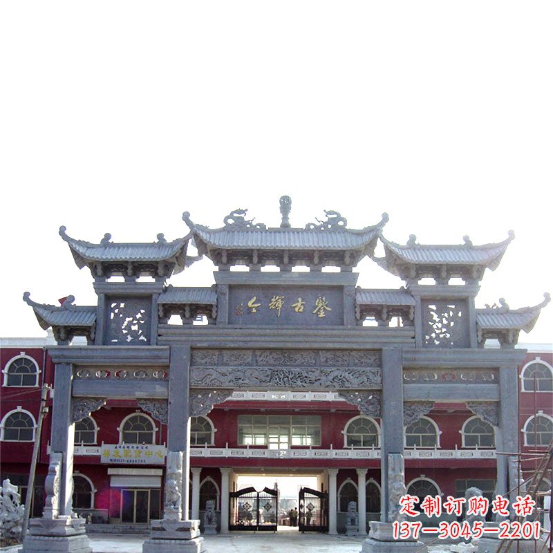宁波城市小区石雕牌楼
