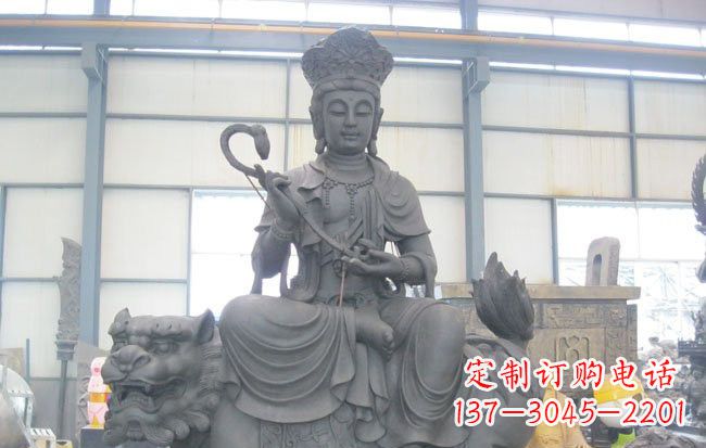 宁波文殊菩萨坐狮子雕塑