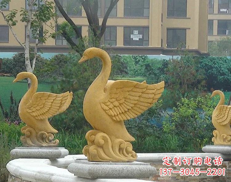 宁波天鹅雕塑美丽的园林装饰