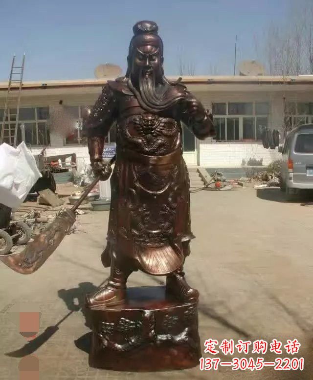 宁波持刀关公铜雕