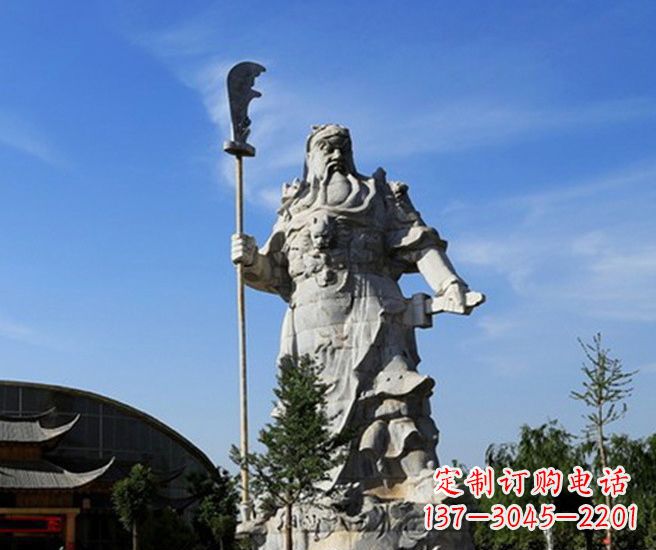 宁波持刀武财神关公石雕