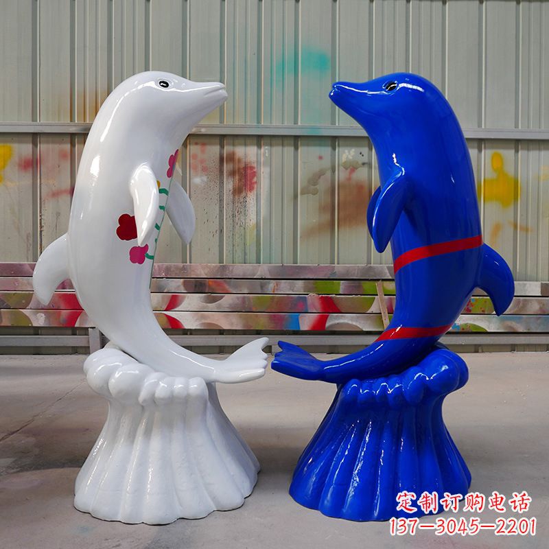宁波海豚雕塑美丽的景观装置