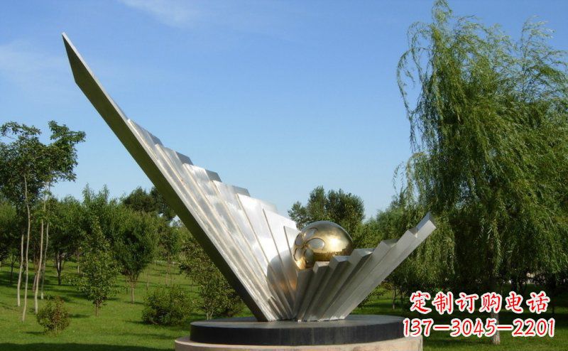 宁波抽象贝壳明珠公园不锈钢雕塑