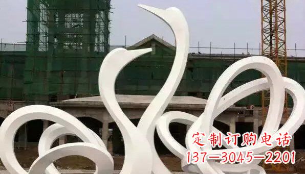 宁波不锈钢天鹅雕塑给人以美丽的感受