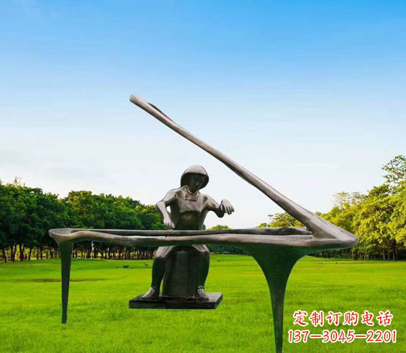 宁波钢琴之音铸成雕塑