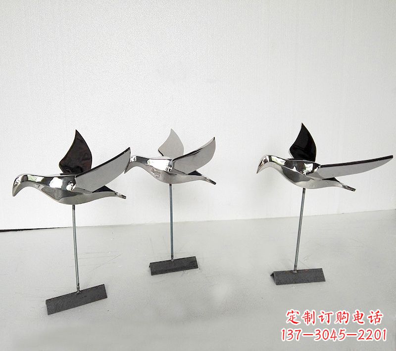 宁波优雅的鸽子雕塑——不锈钢插件公园的精美装饰