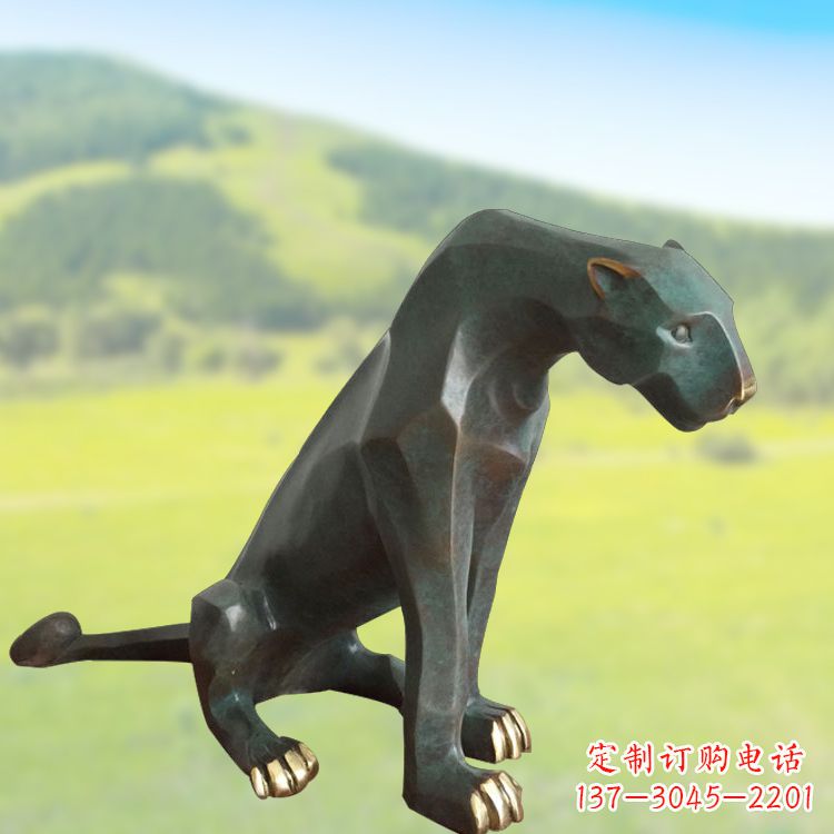 宁波精美铜质豹雕塑精致雕刻,精美外形
