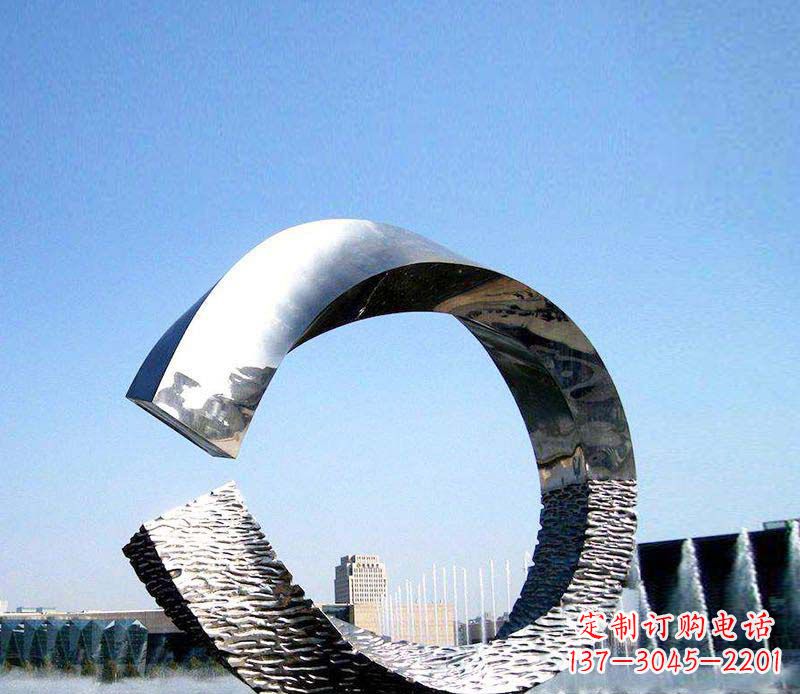 宁波抽象镜面圆环不锈钢雕塑