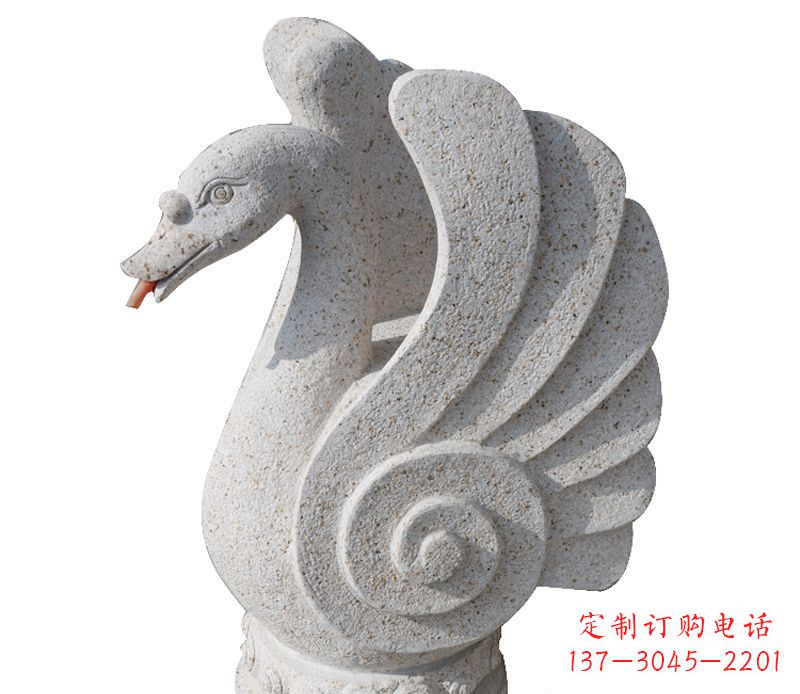 宁波抽象喷水天鹅石雕 (2)
