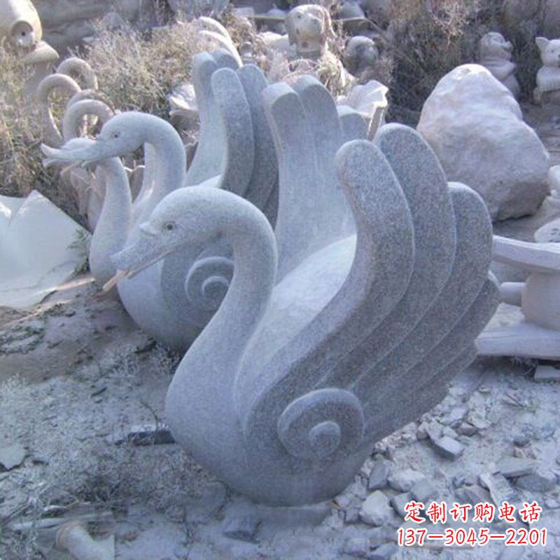 宁波抽象喷水天鹅石雕