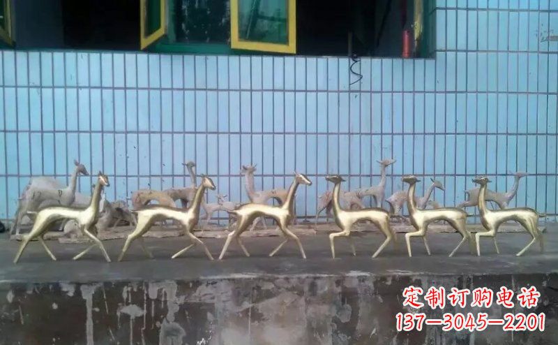 宁波抽象小鹿公园动物铜雕