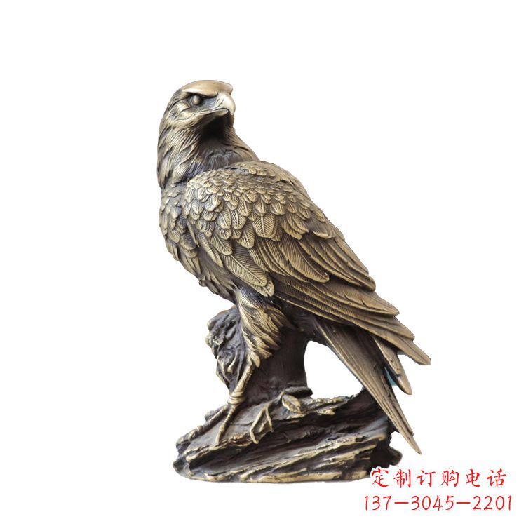 宁波纯铜招财老鹰雕塑