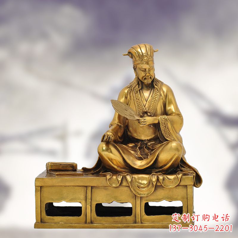 宁波纯铜诸葛亮雕塑象征中国智慧