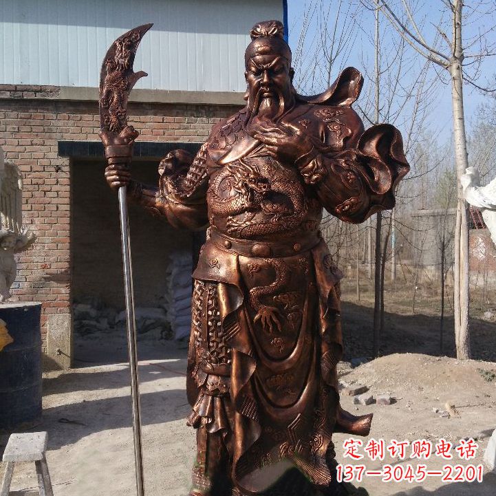 宁波铸造巍然屹立的关公雕像