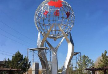宁波城市之星——不锈钢地球仪雕塑
