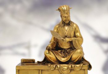 宁波纯铜诸葛亮雕塑象征中国智慧