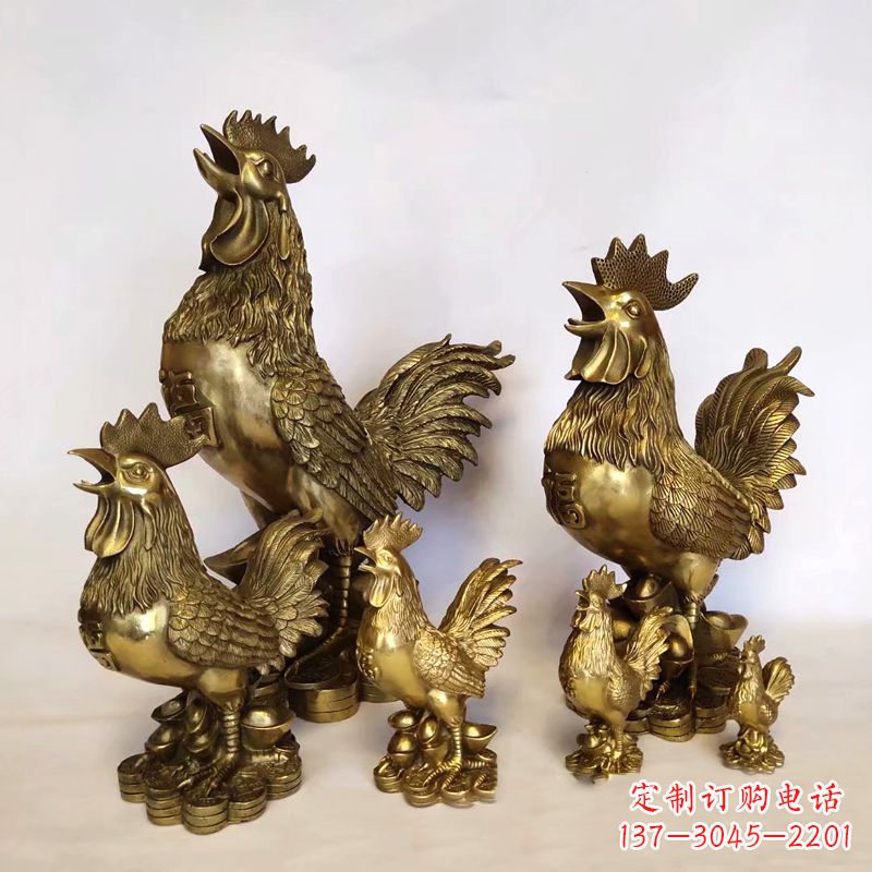 宁波鸡雕塑纯铜打造的精美艺术品