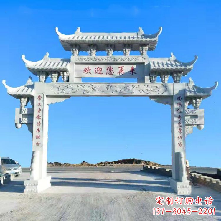 宁波传承中国古老文化牌坊雕塑
