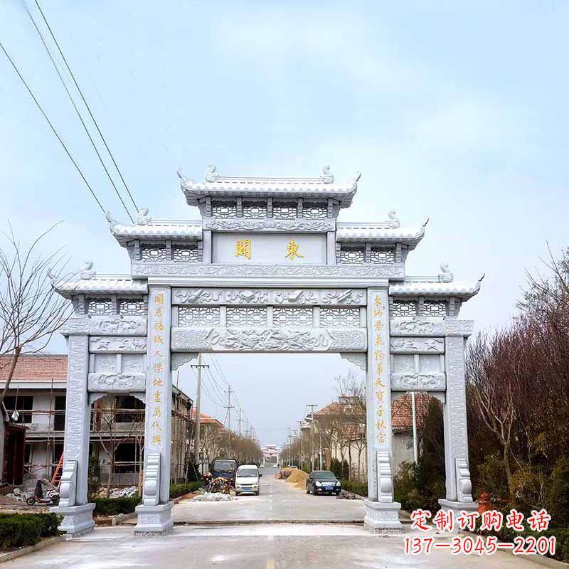 宁波传承古风——村镇三门石牌坊雕塑