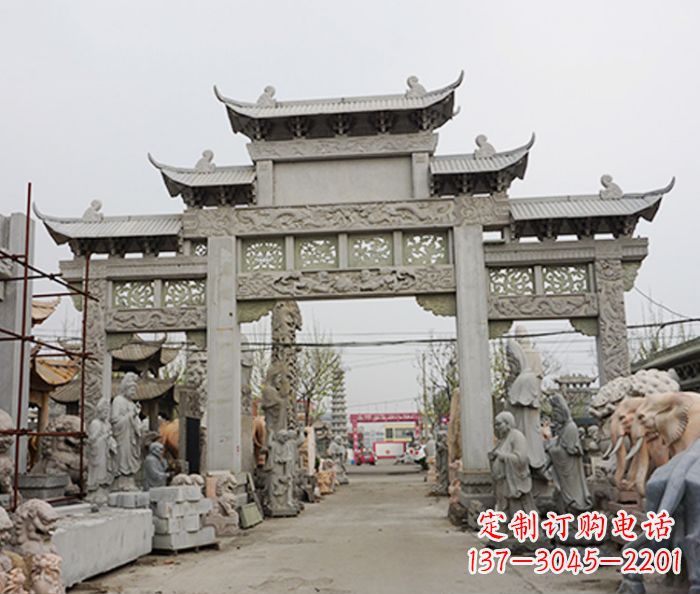 宁波大理石牌坊石雕的精美