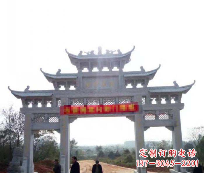 宁波村庄三门石雕牌楼