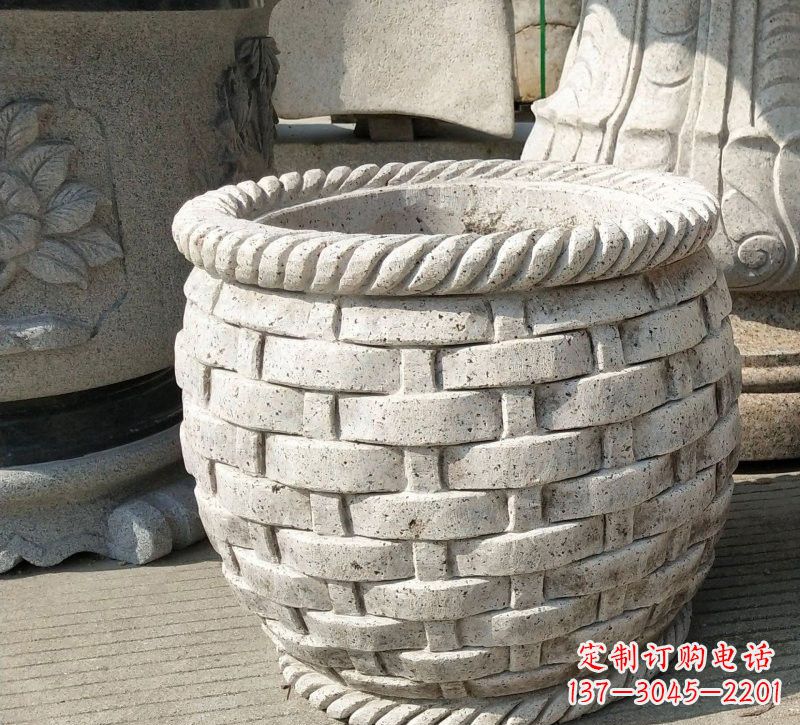 宁波大理石雕塑水缸