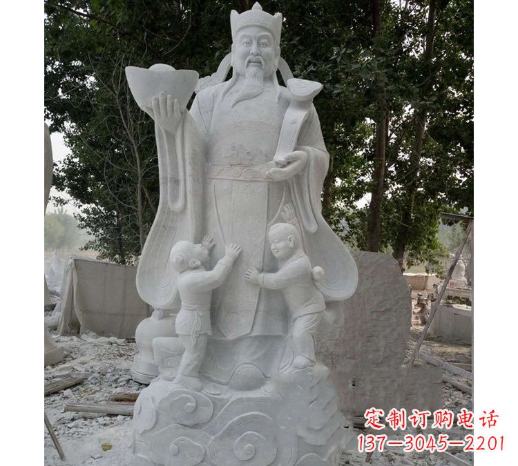 宁波大理石财神雕塑——守护家庭繁荣