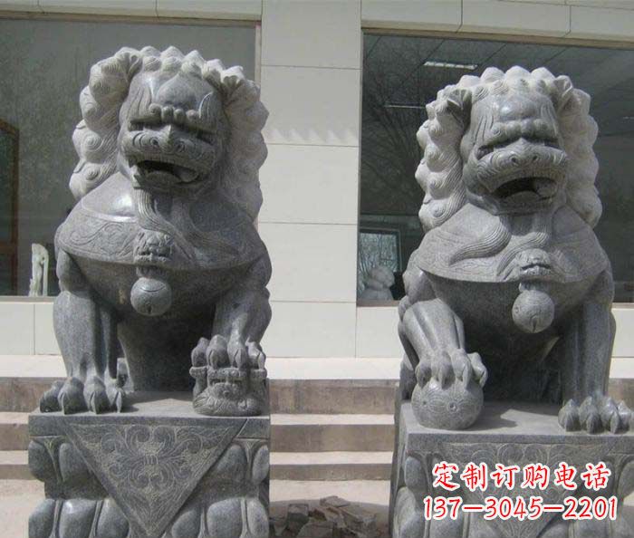 宁波大理石雕刻的狮子雕塑