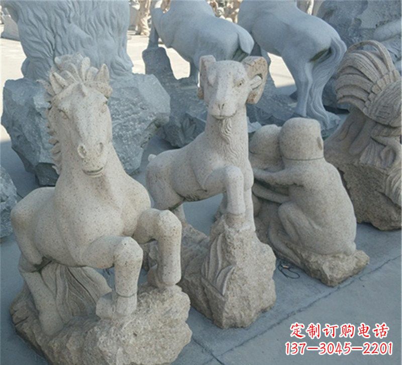 宁波大理石公园12生肖动物雕塑