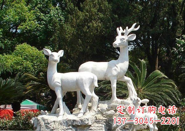 宁波雕塑艺术——大理石公园小鹿石雕