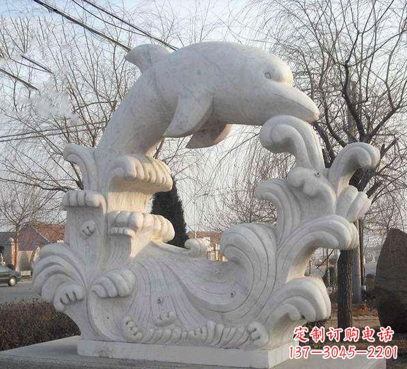 宁波海豚浪花大理石雕塑