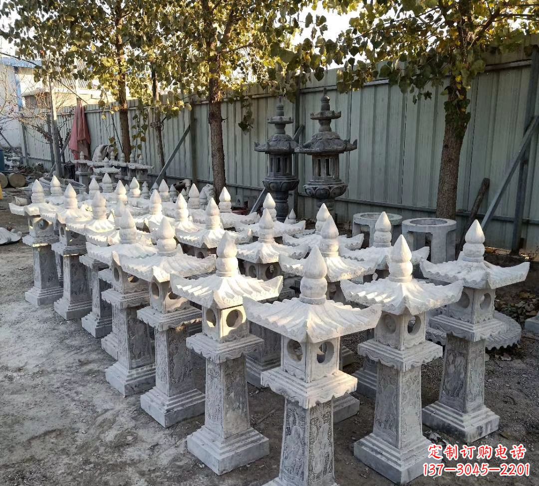 宁波优雅摩登,大理石公园石灯雕塑