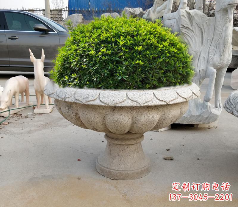 宁波优雅大理石花盆雕塑