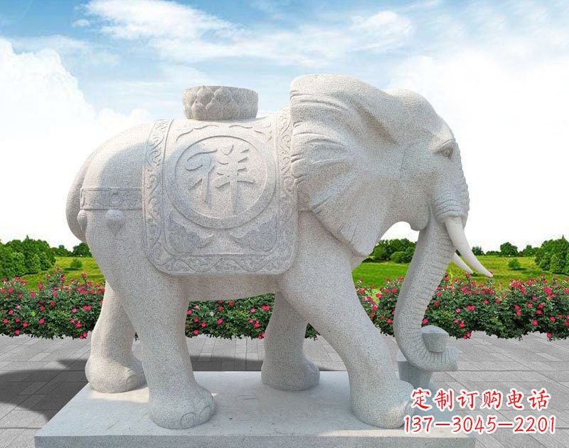 宁波精美大理石大象雕塑