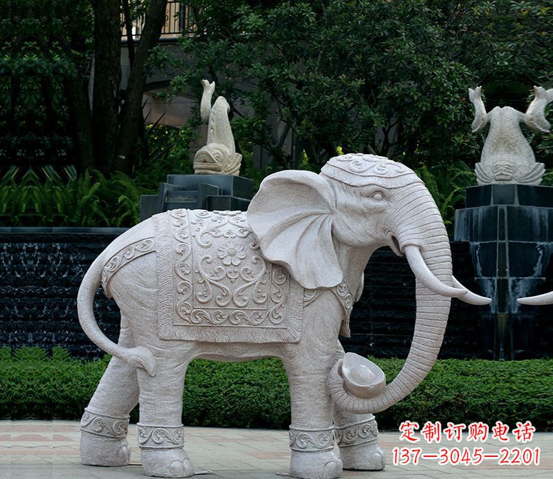 宁波以大理石为材料的完美大象雕塑