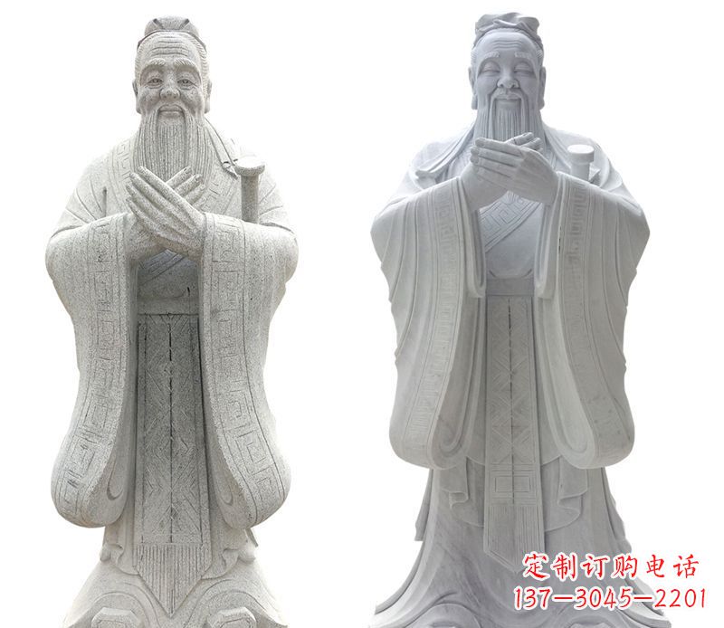 宁波大理石孔子行教像古代名人石雕