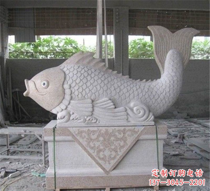 宁波精美大理石"鲤鱼"雕塑