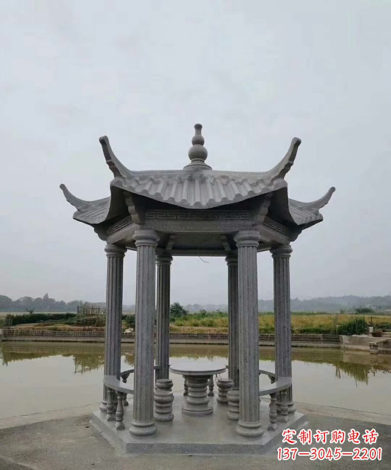宁波大理石凉亭石雕塑,优雅经典无双