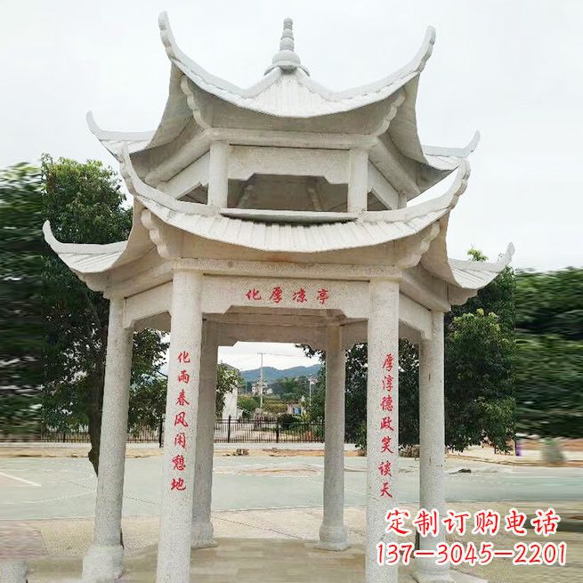 宁波大理石凉亭双层雕塑