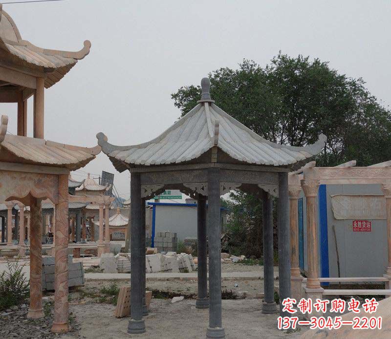 宁波大理石六角凉亭公园石雕 (2)