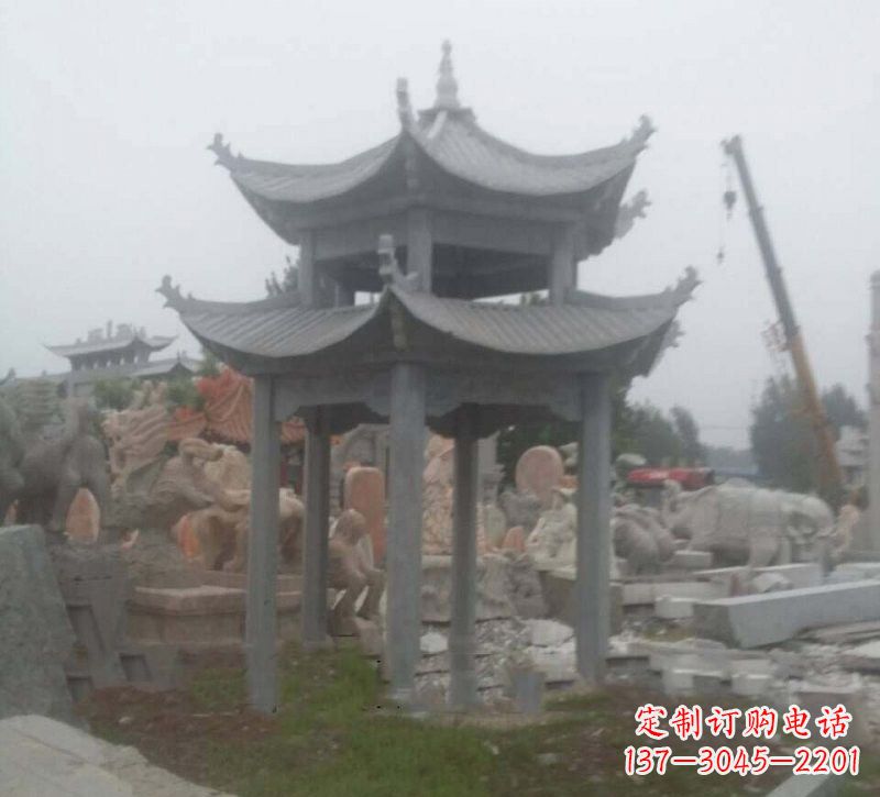 宁波大理石六角凉亭石雕