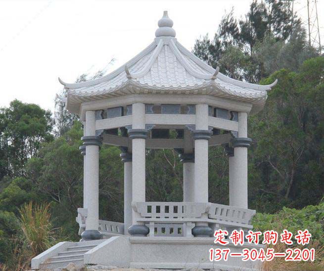 宁波大理石六角石雕凉亭