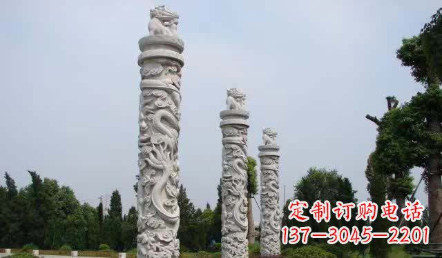宁波精美大理石龙柱雕塑