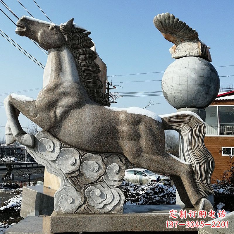宁波大理石马踏祥云雕塑