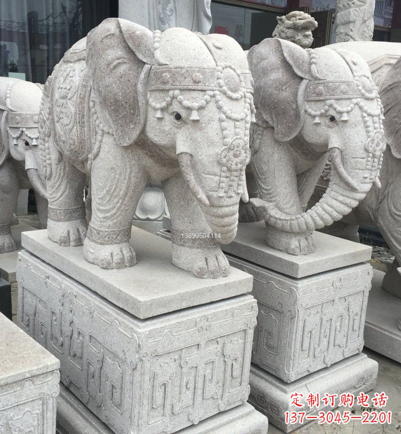 宁波精美绝伦的大理石门口大象雕塑