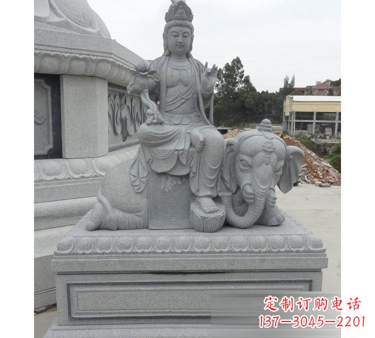 宁波精雕细琢的大理石普贤菩萨雕塑