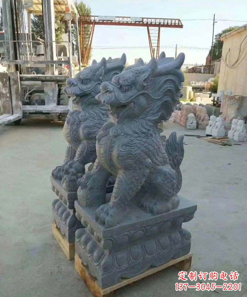 宁波大理石麒麟雕塑 (2)