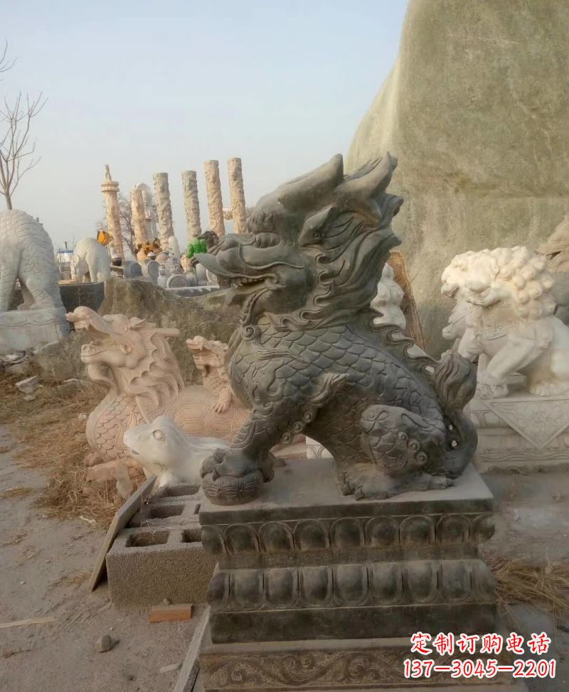 宁波新中式麒麟雕塑,精美细腻,艺术品级别