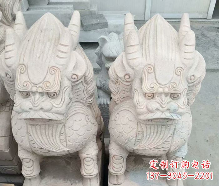 宁波品质卓越的大理石麒麟古兽雕塑